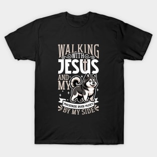 Jesus and dog - Mackenzie River Husky T-Shirt